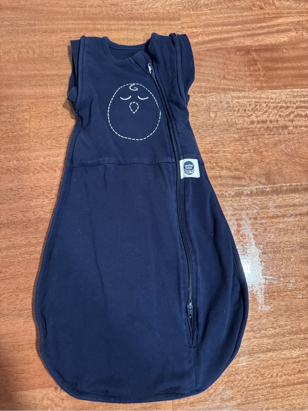 Nested Bean Navy Sleep Sack Pajama with Bird Stitch
